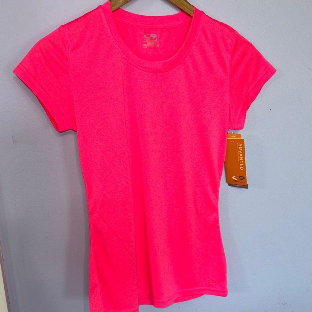 Champion Neon Pink Short Sleeve NWT Exercise T-Shirt running short hiking xs